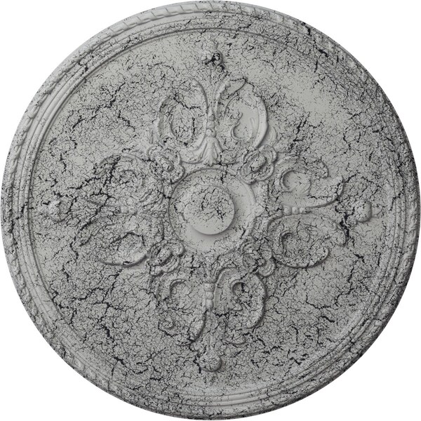 Ekena Millwork Milton Ceiling Medallion (Fits Canopies up to 7 7/8"), 40 5/8"OD x 1 3/4"P, Ultra Pure White Crackle CM40MIUWC - main
